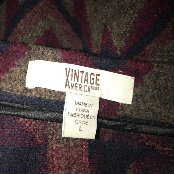 Vintage America Woven Open Front Jacket Large NWT - Picture 3 of 4